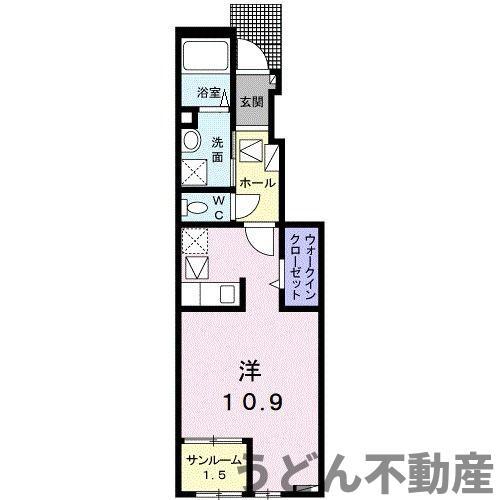 ジャダハウス丸亀 A(ワンルーム/1階)の間取り写真