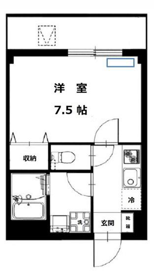 BCASA北砂(1K/4階)の間取り写真