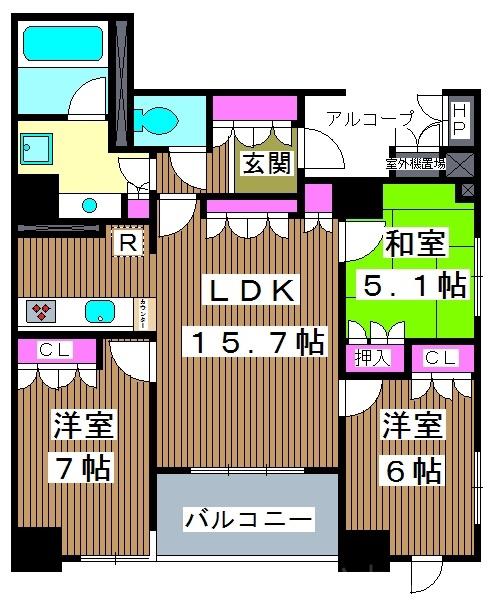 アトラス志村三丁目(3LDK/9階)の間取り写真