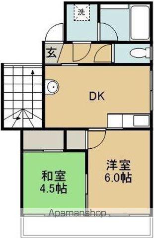 金丸ハイツ(2DK/3階)の間取り写真