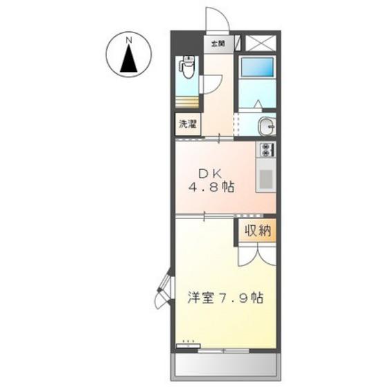 フェアリー西市(1DK/4階)の間取り写真