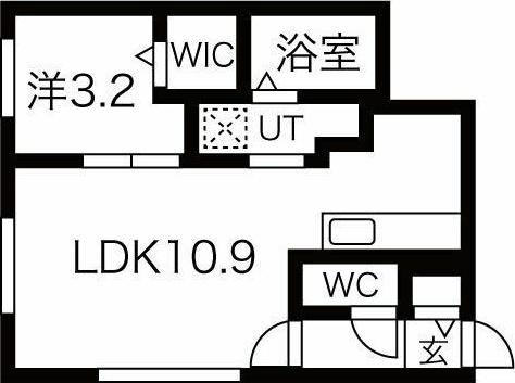 CITY RESIDENCE月寒西(1LDK/4階)の間取り写真