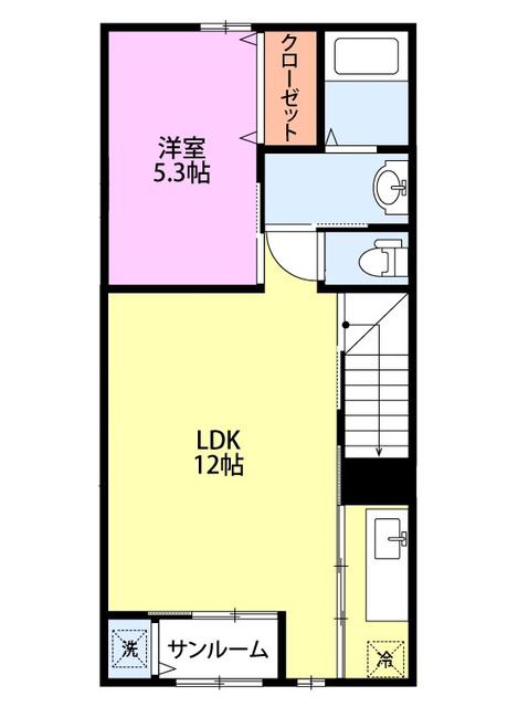 SHADOWI(1LDK/2階)の間取り写真