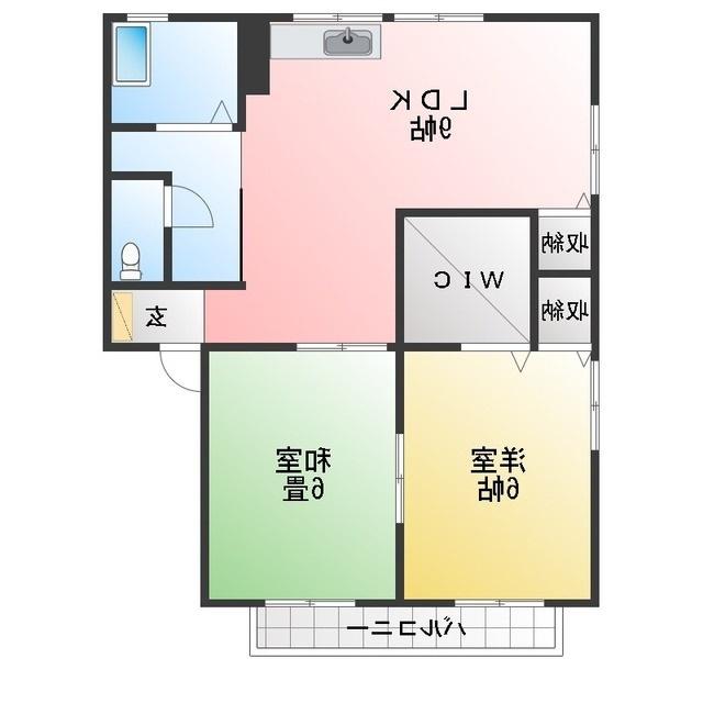 セジュール亀山 E(2LDK/1階)の間取り写真