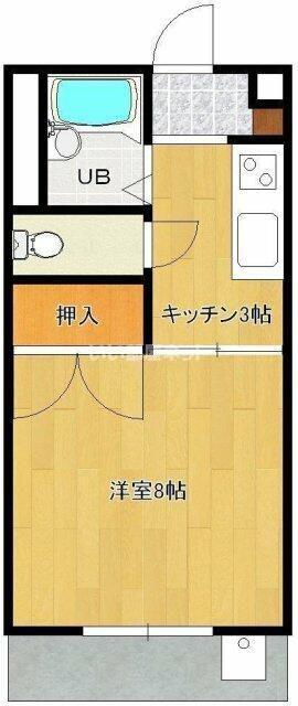 スカイコート今津留(1DK/2階)の間取り写真