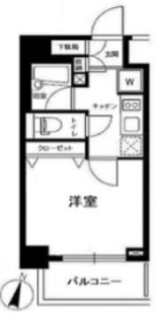 スカイコート押上壱番館(1K/2階)の間取り写真