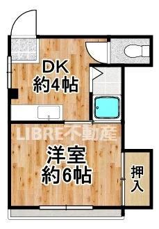 石川屋泉尾ビル(1DK/4階)の間取り写真