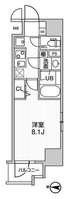 ROOTS KIKUKAWA(1K/3階)の間取り写真