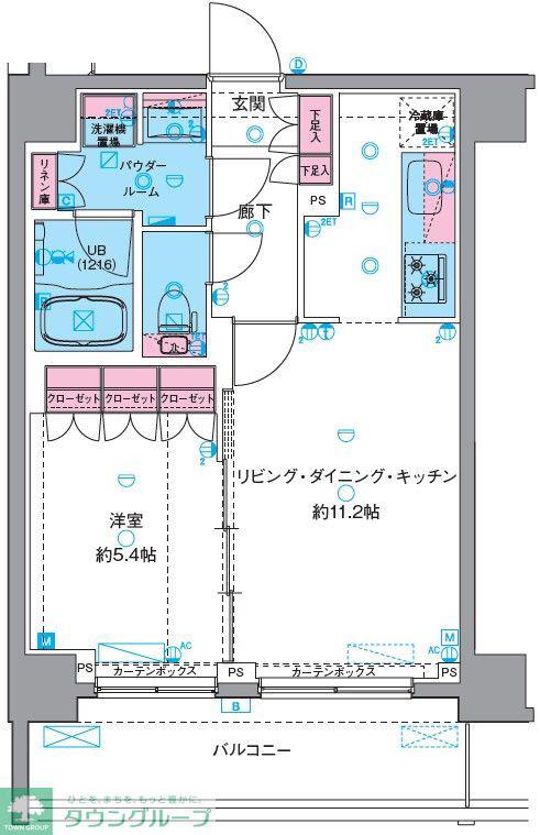 GENOVIA南千住VISKYGARDEN(1LDK/3階)の間取り写真