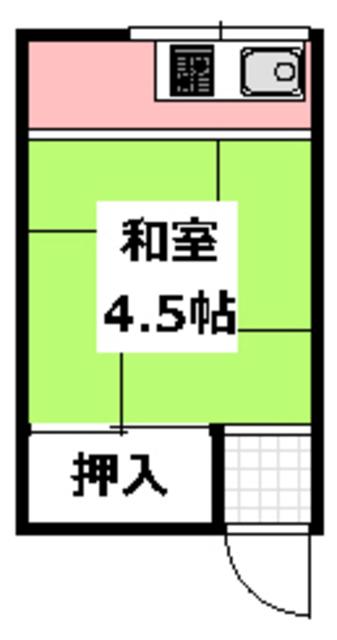 暁荘(ワンルーム/2階)の間取り写真