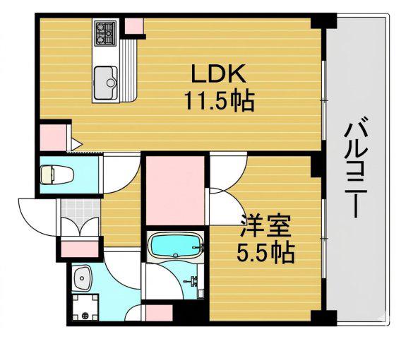 リビエナ グラン 新梅田(1LDK/8階)の間取り写真