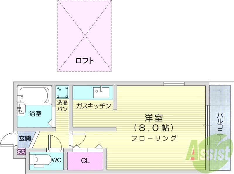 レジデンス花壇センチュリー(1K/1階)の間取り写真