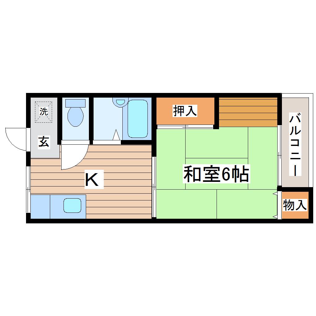 コーポ小出(1K/2階)の間取り写真
