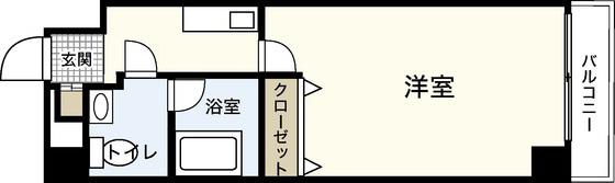 アンプレッシオン十日市(1K/2階)の間取り写真