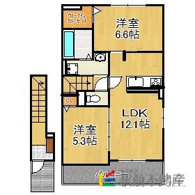 アニメート セカンド III(2LDK/2階)の間取り写真