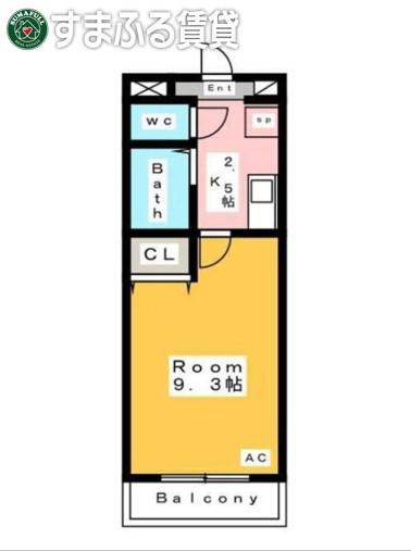 A・CITY今本町(1K/2階)の間取り写真