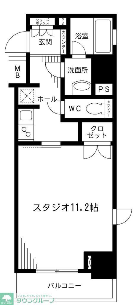 レジディア九段下(1K/11階)の間取り写真