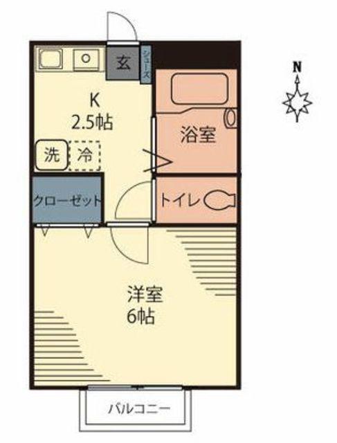 MTフラットI(1K/2階)の間取り写真