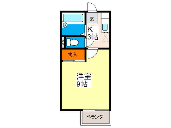 アビタシオン庚午 A棟(1K/1階)の間取り写真