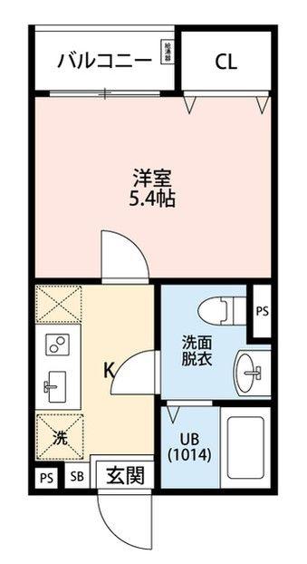 エクセラン所沢(1K/3階)の間取り写真