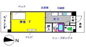 ステイシー江里町(1K/2階)の間取り写真