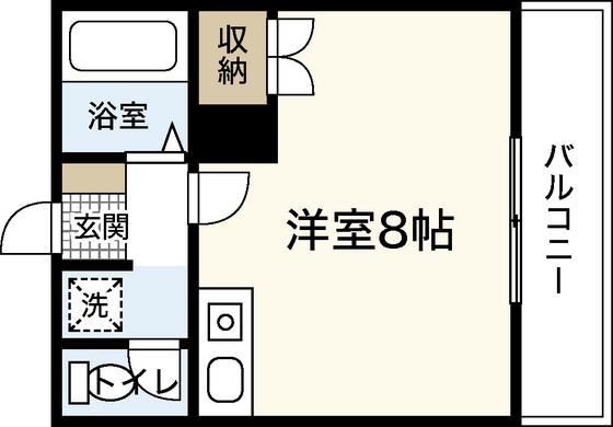 ディアハイツナカタ(ワンルーム/1階)の間取り写真