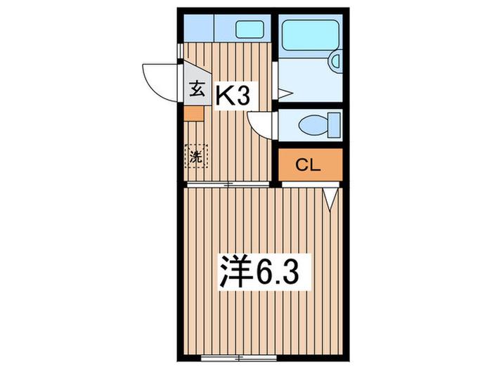 ハイツタカヤマ(1K/1階)の間取り写真