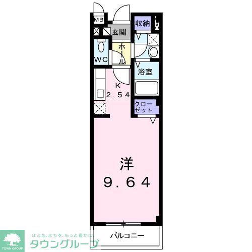 プリムローズ(1K/2階)の間取り写真