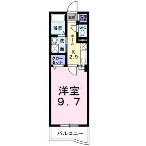 ベル アンジュ 裕(1K/1階)の間取り写真