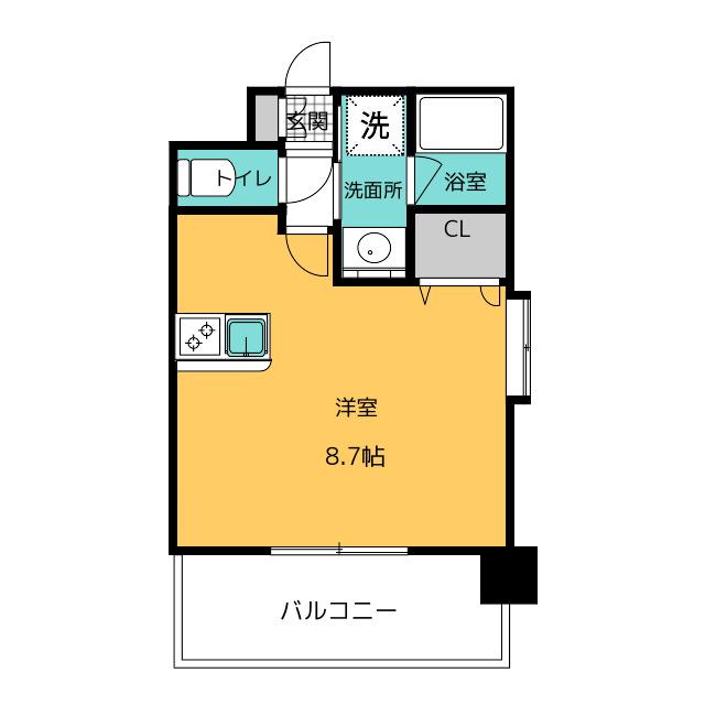 エンクレストNEO博多駅南(1K/4階)の間取り写真
