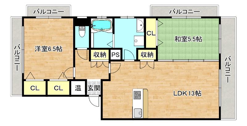 MJハイツ田島(2LDK/3階)の間取り写真