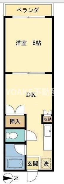 ニューアピア清水(1DK/2階)の間取り写真