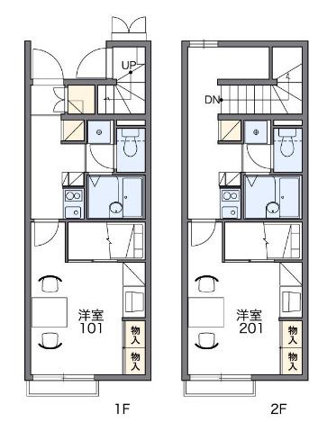 レオパレスサンフラワーつくば(1K/2階)の間取り写真