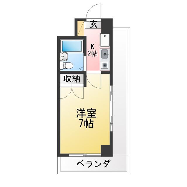 メゾンミール元住吉(1K/8階)の間取り写真