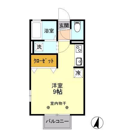 ニューコーポ II(ワンルーム/2階)の間取り写真
