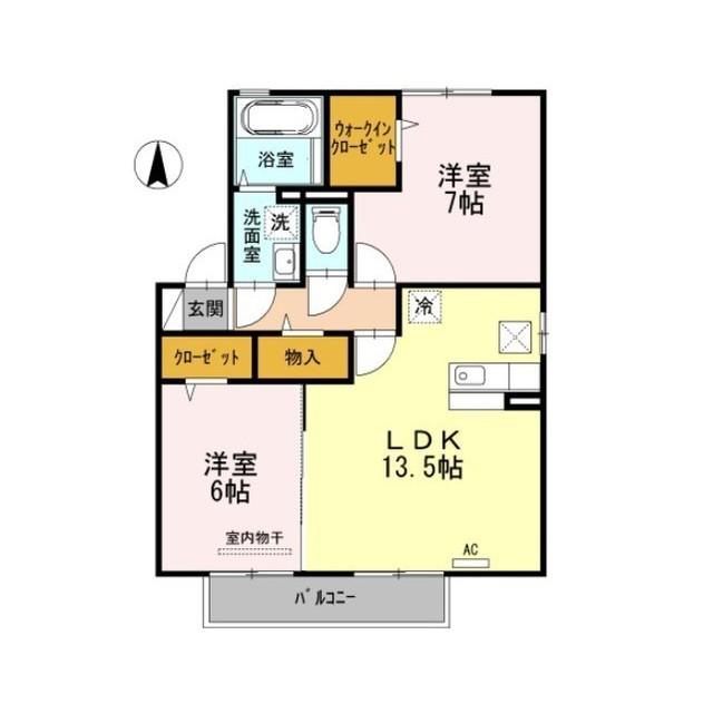 D-ROOM ABBEY ROADII(2LDK/1階)の間取り写真