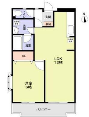 カサグランデ永福(1LDK/1階)の間取り写真