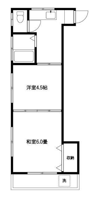 第2サトーハイツ(2K/2階)の間取り写真
