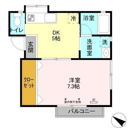 マイルーム藤IV(1DK/2階)の間取り写真