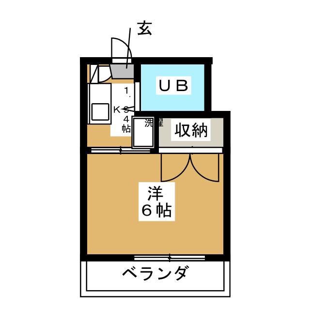 アラン・フエスN1(1K/1階)の間取り写真