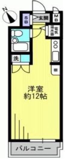 ビューシティー新宿御苑(ワンルーム/6階)の間取り写真