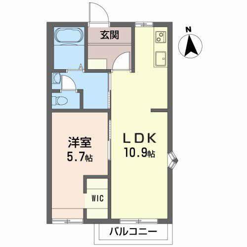 フローラ藤(1LDK/2階)の間取り写真