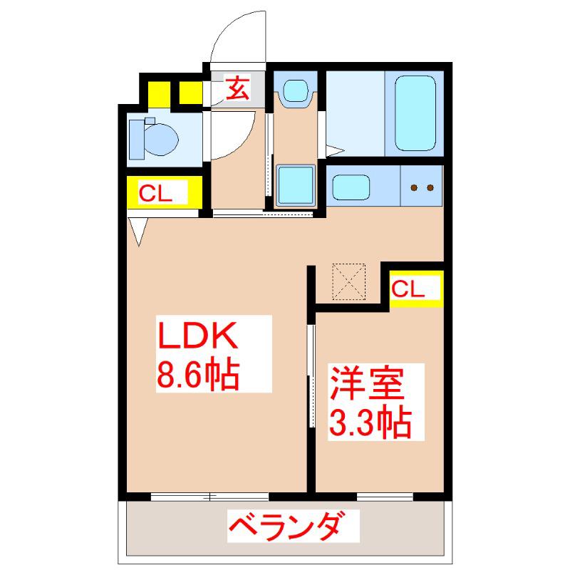 AIR/NEXT(1LDK/2階)の間取り写真