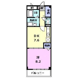サン天神(1DK/2階)の間取り写真