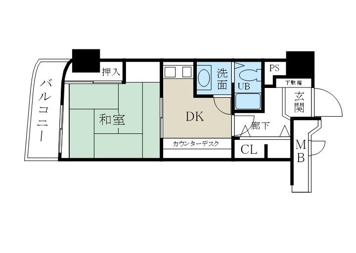 新潟ダイカンプラザ遊学館(1DK/11階)の間取り写真