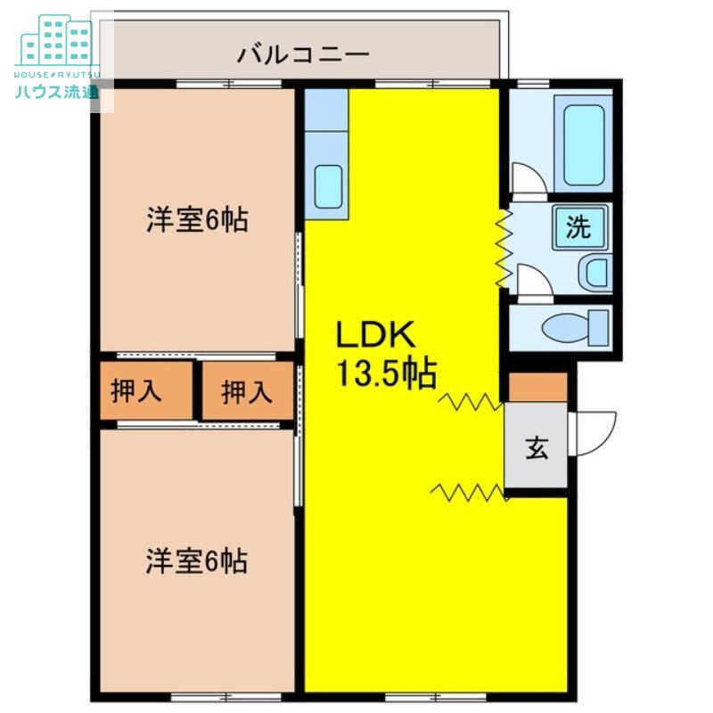 グラン・メゾン界(2LDK/2階)の間取り写真