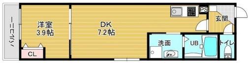アドバンスコート四条堀川II(1LDK/1階)の間取り写真