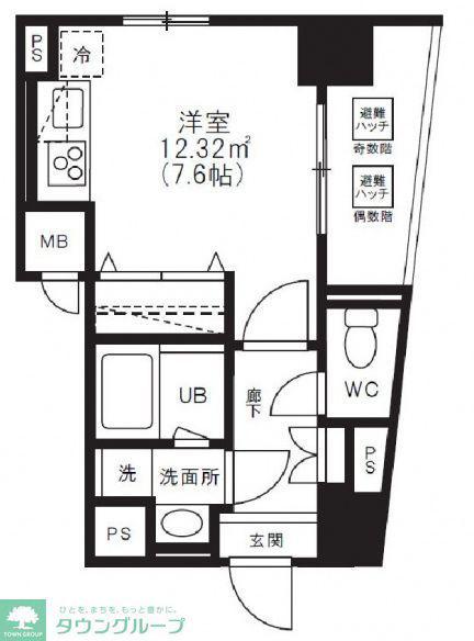 フォレストヒルズ立川(ワンルーム/8階)の間取り写真