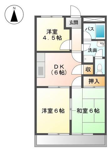 リバーサイドマルセイユ(3DK/3階)の間取り写真