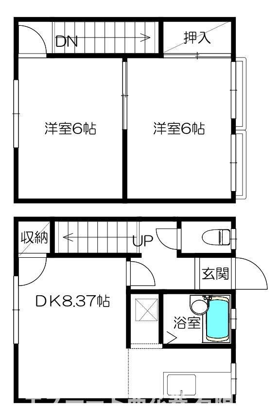ローダンセ(2LDK/1階)の間取り写真